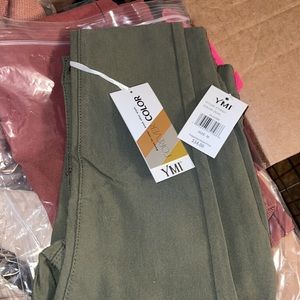 YMI Hyper Stretch Jeans Skinny Mid Rise Olive
